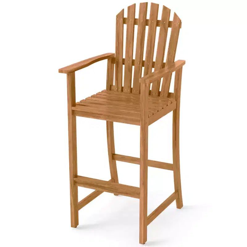 Costway Tabouret de bar d'extérieur en PEHD, Chaise haute de patio, Accoudoirs, Repose-pieds, Tous temps Bleu marine/Turquoise/Gris/Noir