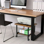 Meuble de Rangement à Roulettes pour Imprimante à 2 Niveaux Sous le Bureau avec Roues