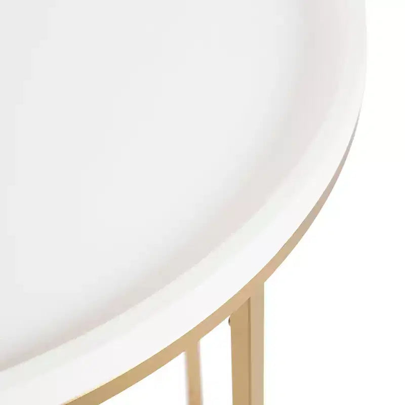 Table console demi-cercle Kate and Laurel Dorrah, 28x14x30, Blanc