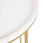 Table console demi-cercle Kate and Laurel Dorrah, 28x14x30, Blanc