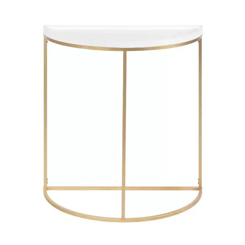 Table console demi-cercle Kate and Laurel Dorrah, 28x14x30, Blanc