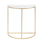 Table console demi-cercle Kate and Laurel Dorrah, 28x14x30, Blanc