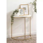 Table console demi-cercle Kate and Laurel Dorrah, 28x14x30, Blanc