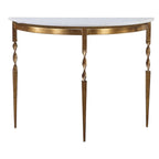 Console de style demi-lune dorée