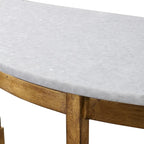 Console de style demi-lune dorée