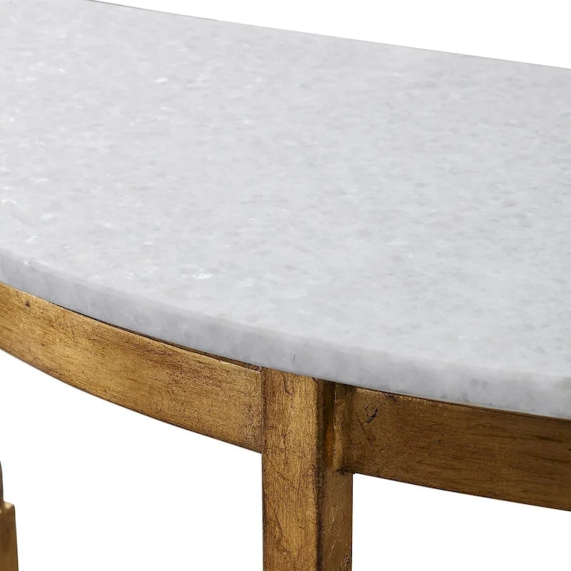 Console de style demi-lune dorée