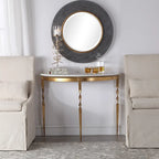 Console de style demi-lune dorée