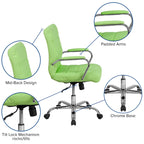 Fauteuil de bureau de direction pivotant en chrome et vinyle à dossier mi-haut