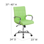 Fauteuil de bureau de direction pivotant en chrome et vinyle à dossier mi-haut