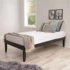 Lit plateforme jumeau et table de chevet Powell Pensy