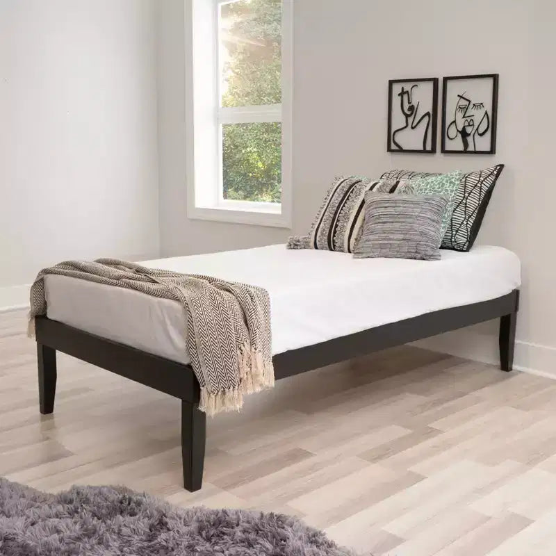 Lit plateforme jumeau et table de chevet Powell Pensy