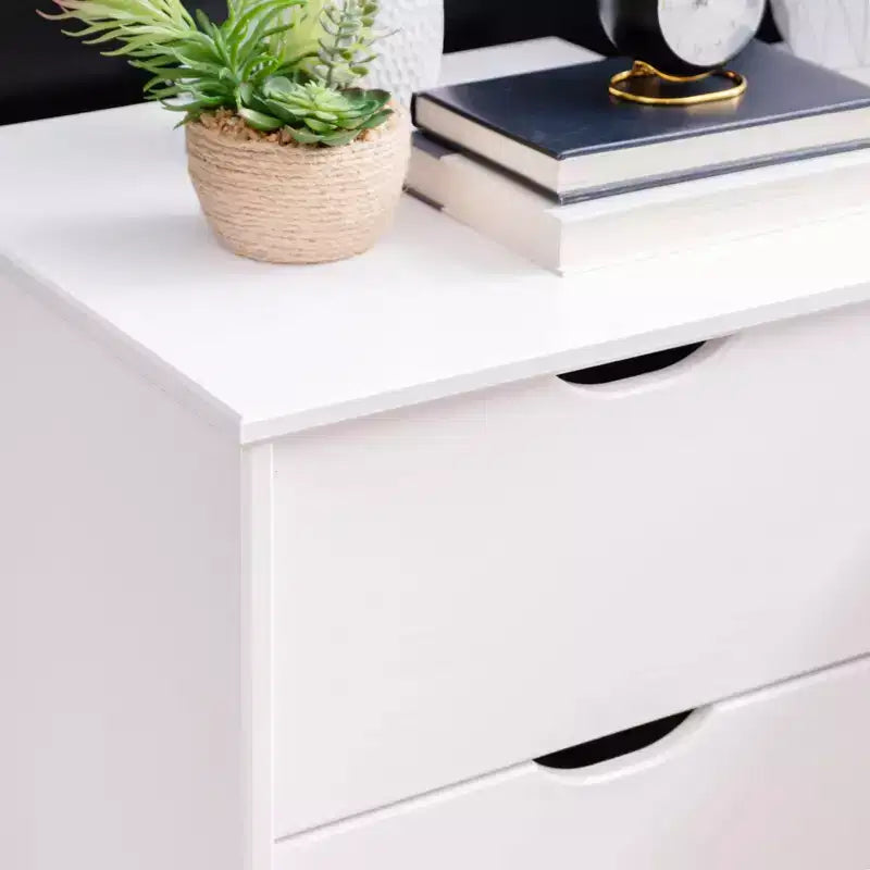 Lit plateforme jumeau et table de chevet Powell Pensy