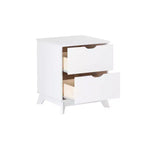 Lit plateforme jumeau et table de chevet Powell Pensy