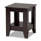 Table d'appoint en bois brun foncé