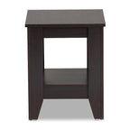 Table d'appoint en bois brun foncé