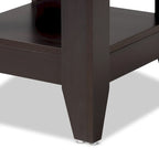 Table d'appoint en bois brun foncé