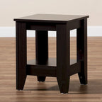 Table d'appoint en bois brun foncé