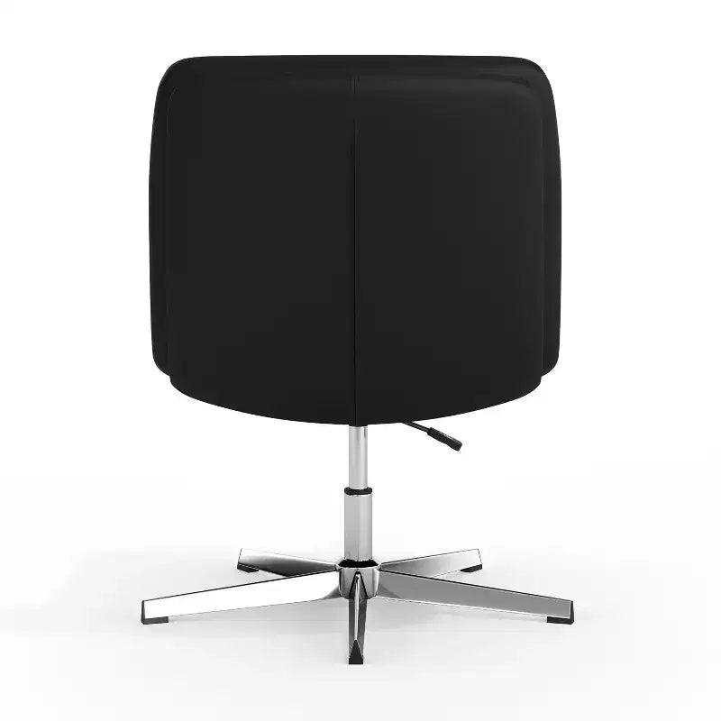Chaise de bureau pivotante à dossier mi-haut et rembourrée sans accoudoirs Flash Furniture Chloe avec réglage de la hauteur et base en métal