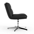 Chaise de bureau pivotante à dossier mi-haut et rembourrée sans accoudoirs Flash Furniture Chloe avec réglage de la hauteur et base en métal