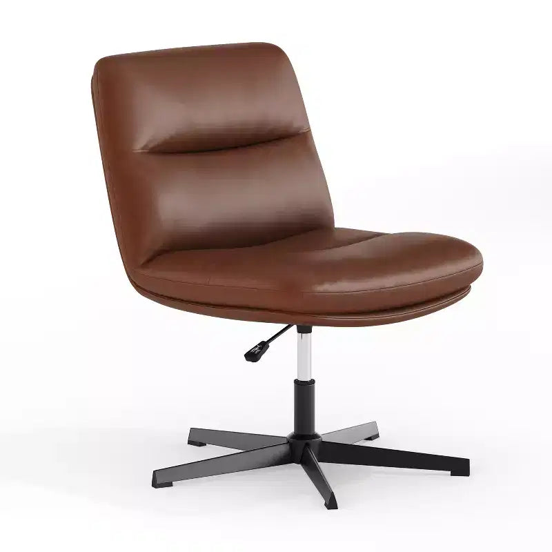 Chaise de bureau pivotante à dossier mi-haut et rembourrée sans accoudoirs Flash Furniture Chloe avec réglage de la hauteur et base en métal