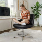 Chaise de bureau pivotante à dossier mi-haut et rembourrée sans accoudoirs Flash Furniture Chloe avec réglage de la hauteur et base en métal