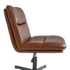 Chaise de bureau pivotante à dossier mi-haut et rembourrée sans accoudoirs Flash Furniture Chloe avec réglage de la hauteur et base en métal
