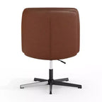 Chaise de bureau pivotante à dossier mi-haut et rembourrée sans accoudoirs Flash Furniture Chloe avec réglage de la hauteur et base en métal