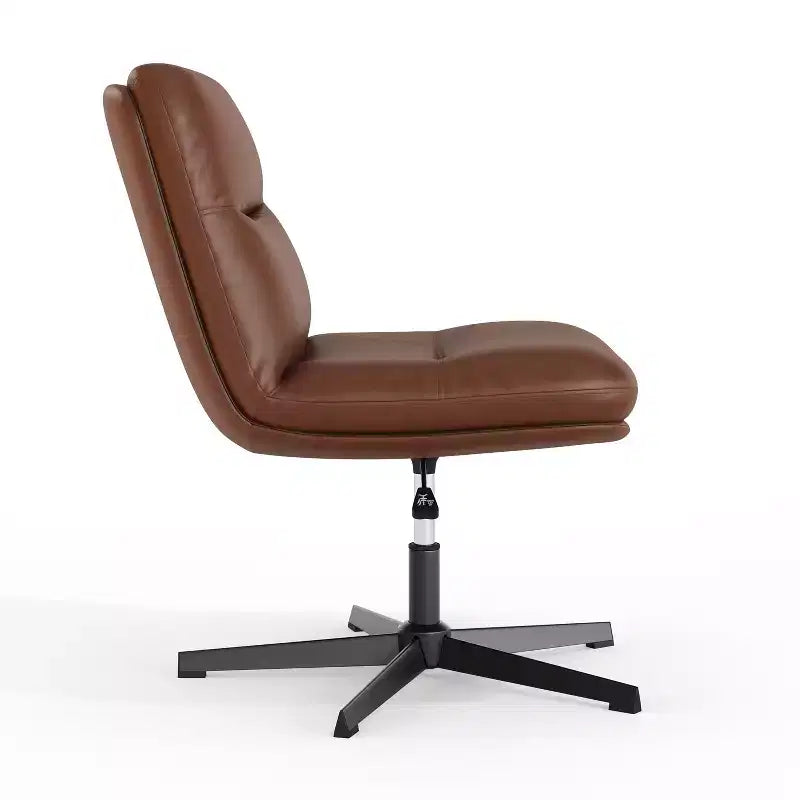 Chaise de bureau pivotante à dossier mi-haut et rembourrée sans accoudoirs Flash Furniture Chloe avec réglage de la hauteur et base en métal
