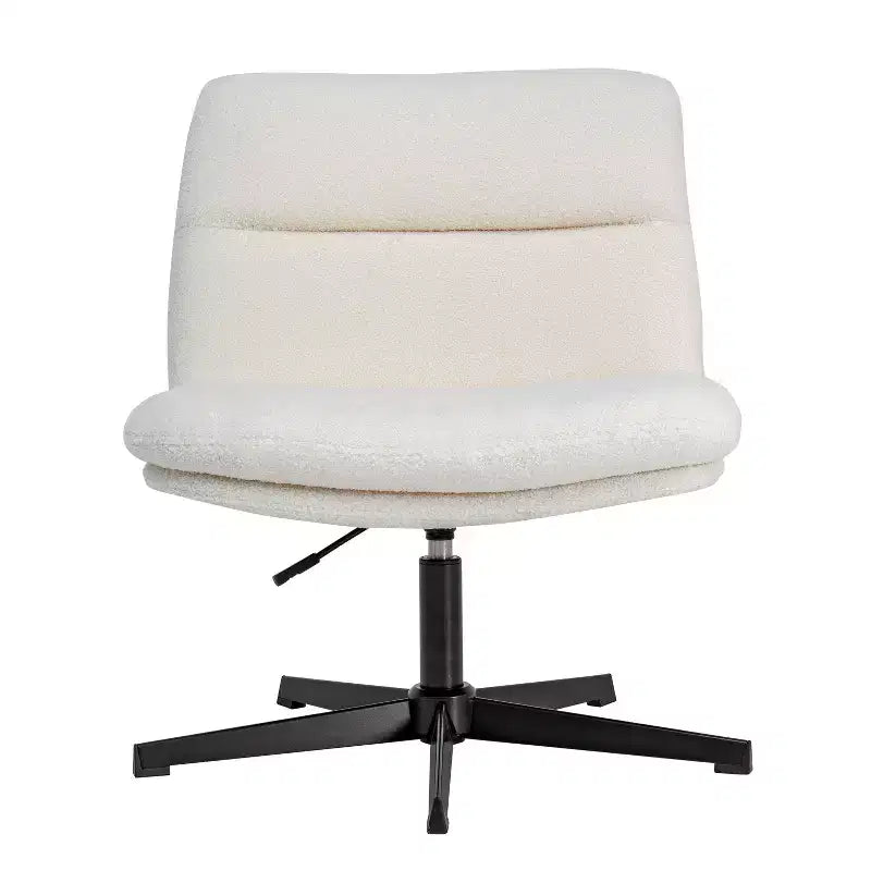 Chaise de bureau pivotante à dossier mi-haut et rembourrée sans accoudoirs Flash Furniture Chloe avec réglage de la hauteur et base en métal