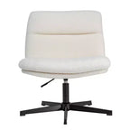 Chaise de bureau pivotante à dossier mi-haut et rembourrée sans accoudoirs Flash Furniture Chloe avec réglage de la hauteur et base en métal