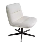 Chaise de bureau pivotante à dossier mi-haut et rembourrée sans accoudoirs Flash Furniture Chloe avec réglage de la hauteur et base en métal