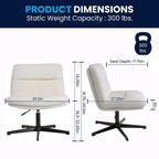 Chaise de bureau pivotante à dossier mi-haut et rembourrée sans accoudoirs Flash Furniture Chloe avec réglage de la hauteur et base en métal