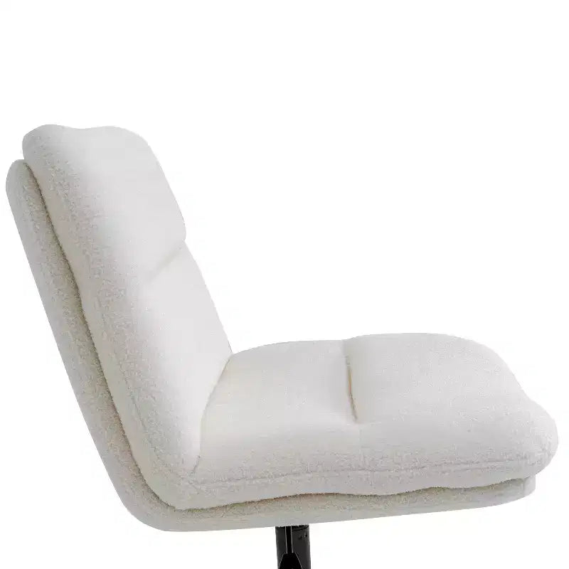 Chaise de bureau pivotante à dossier mi-haut et rembourrée sans accoudoirs Flash Furniture Chloe avec réglage de la hauteur et base en métal