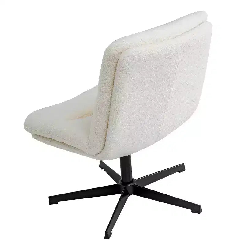 Chaise de bureau pivotante à dossier mi-haut et rembourrée sans accoudoirs Flash Furniture Chloe avec réglage de la hauteur et base en métal