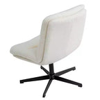 Chaise de bureau pivotante à dossier mi-haut et rembourrée sans accoudoirs Flash Furniture Chloe avec réglage de la hauteur et base en métal