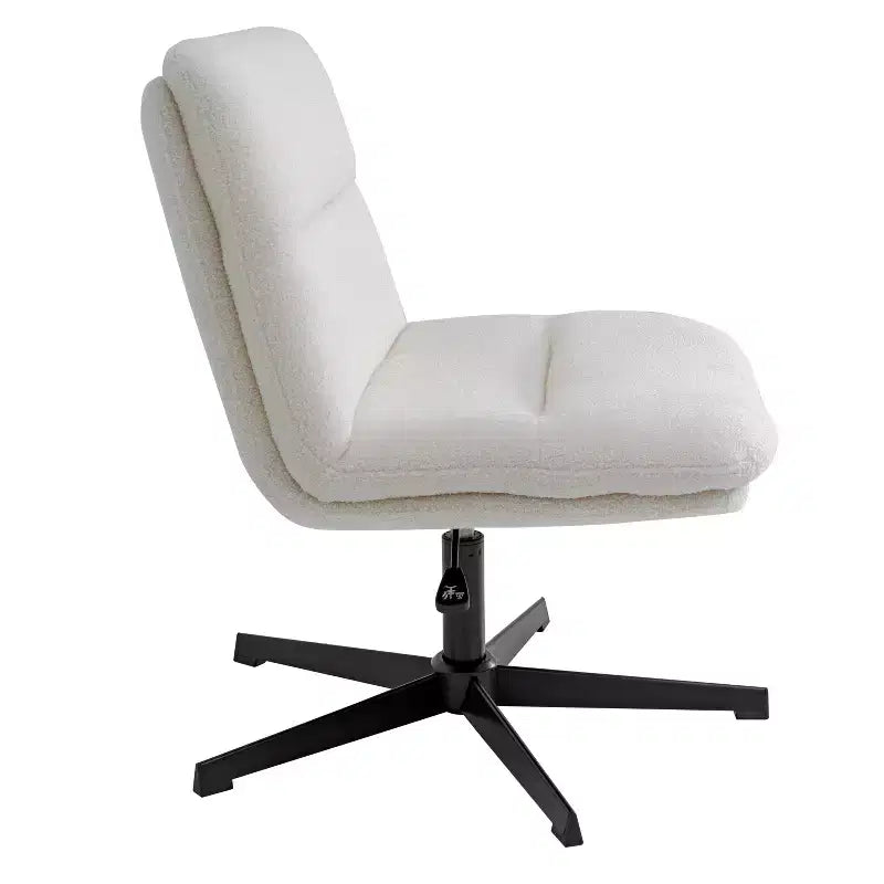 Chaise de bureau pivotante à dossier mi-haut et rembourrée sans accoudoirs Flash Furniture Chloe avec réglage de la hauteur et base en métal