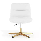 Chaise de bureau pivotante à dossier mi-haut et rembourrée sans accoudoirs Flash Furniture Chloe avec réglage de la hauteur et base en métal