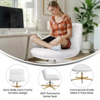 Chaise de bureau pivotante à dossier mi-haut et rembourrée sans accoudoirs Flash Furniture Chloe avec réglage de la hauteur et base en métal