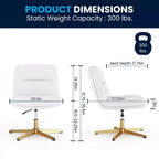 Chaise de bureau pivotante à dossier mi-haut et rembourrée sans accoudoirs Flash Furniture Chloe avec réglage de la hauteur et base en métal