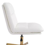 Chaise de bureau pivotante à dossier mi-haut et rembourrée sans accoudoirs Flash Furniture Chloe avec réglage de la hauteur et base en métal