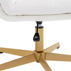 Chaise de bureau pivotante à dossier mi-haut et rembourrée sans accoudoirs Flash Furniture Chloe avec réglage de la hauteur et base en métal