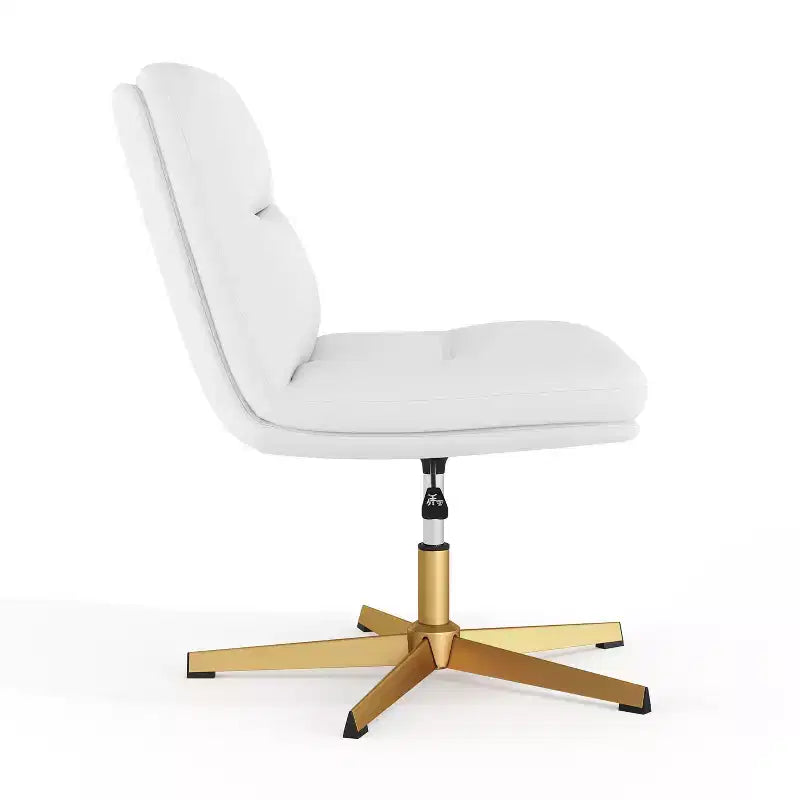 Chaise de bureau pivotante à dossier mi-haut et rembourrée sans accoudoirs Flash Furniture Chloe avec réglage de la hauteur et base en métal