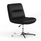 Chaise de bureau pivotante à dossier mi-haut et rembourrée sans accoudoirs Flash Furniture Chloe avec réglage de la hauteur et base en métal