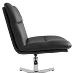 Chaise de bureau pivotante à dossier mi-haut et rembourrée sans accoudoirs Flash Furniture Chloe avec réglage de la hauteur et base en métal
