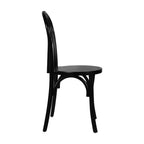Flash Furniture Betsy Chaise de salle à manger empilable en bois massif de style Thonet de qualité commerciale – Lot de 2