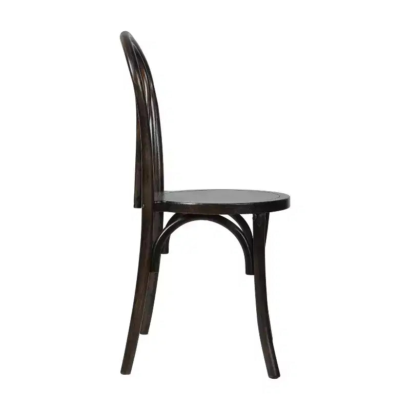 Flash Furniture Betsy Chaise de salle à manger empilable en bois massif de style Thonet de qualité commerciale – Lot de 2