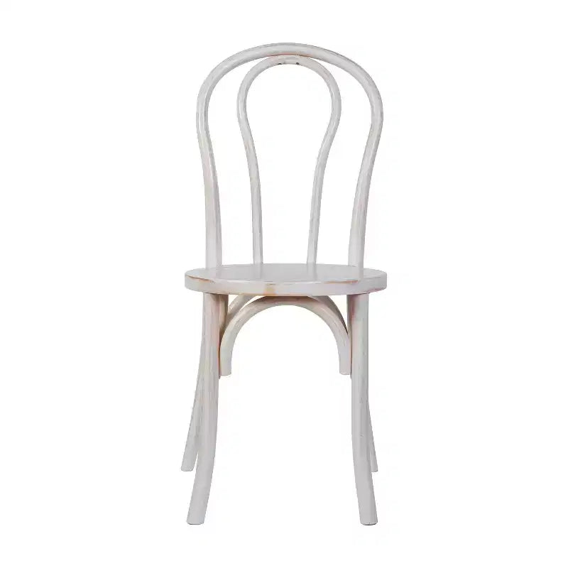 Flash Furniture Betsy Chaise de salle à manger empilable en bois massif de style Thonet de qualité commerciale – Lot de 2
