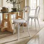 Flash Furniture Betsy Chaise de salle à manger empilable en bois massif de style Thonet de qualité commerciale – Lot de 2