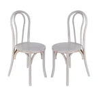 Flash Furniture Betsy Chaise de salle à manger empilable en bois massif de style Thonet de qualité commerciale – Lot de 2