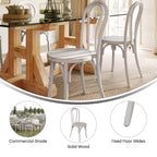 Flash Furniture Betsy Chaise de salle à manger empilable en bois massif de style Thonet de qualité commerciale – Lot de 2